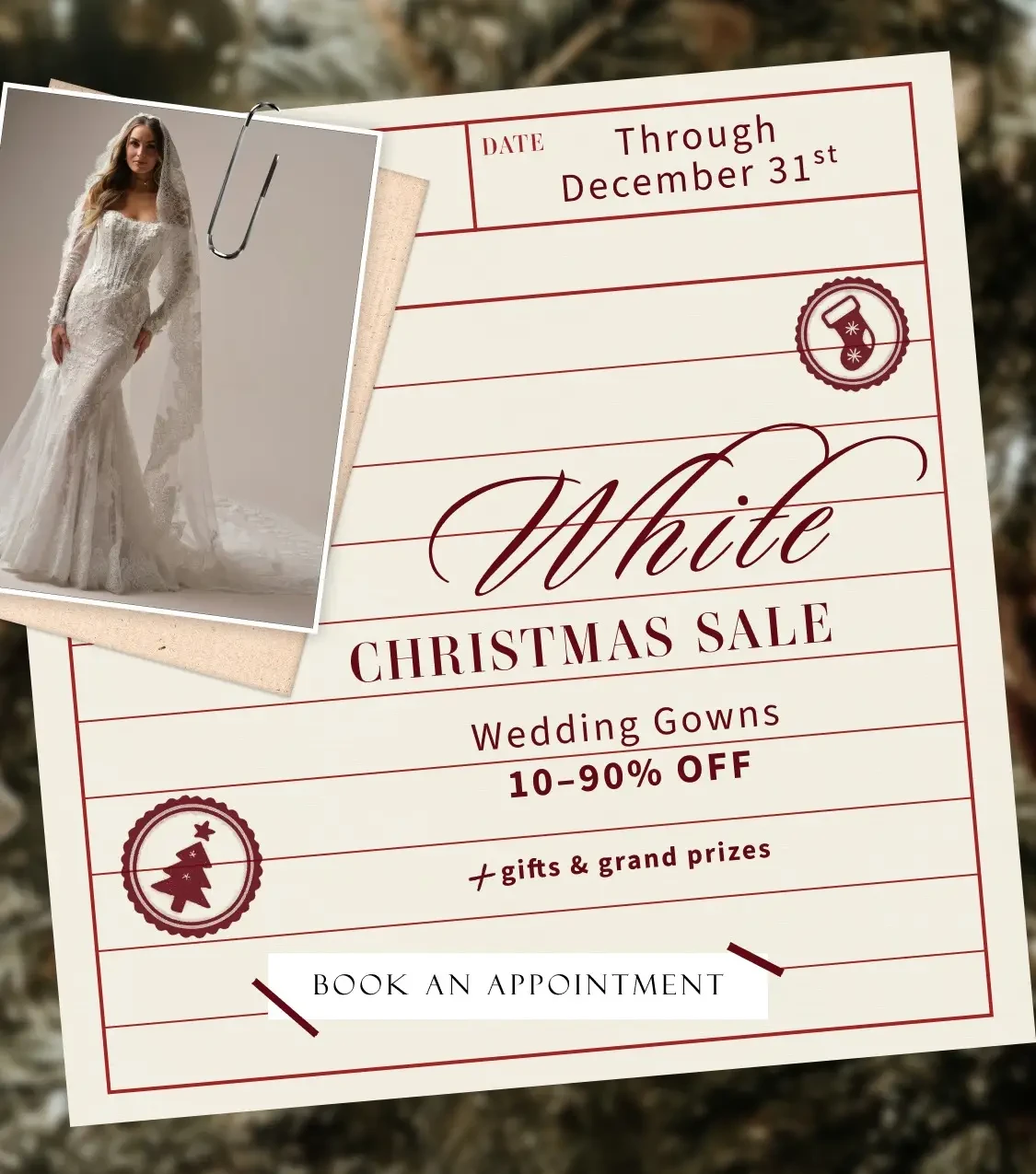 White Christmas Sale Mobile Banner